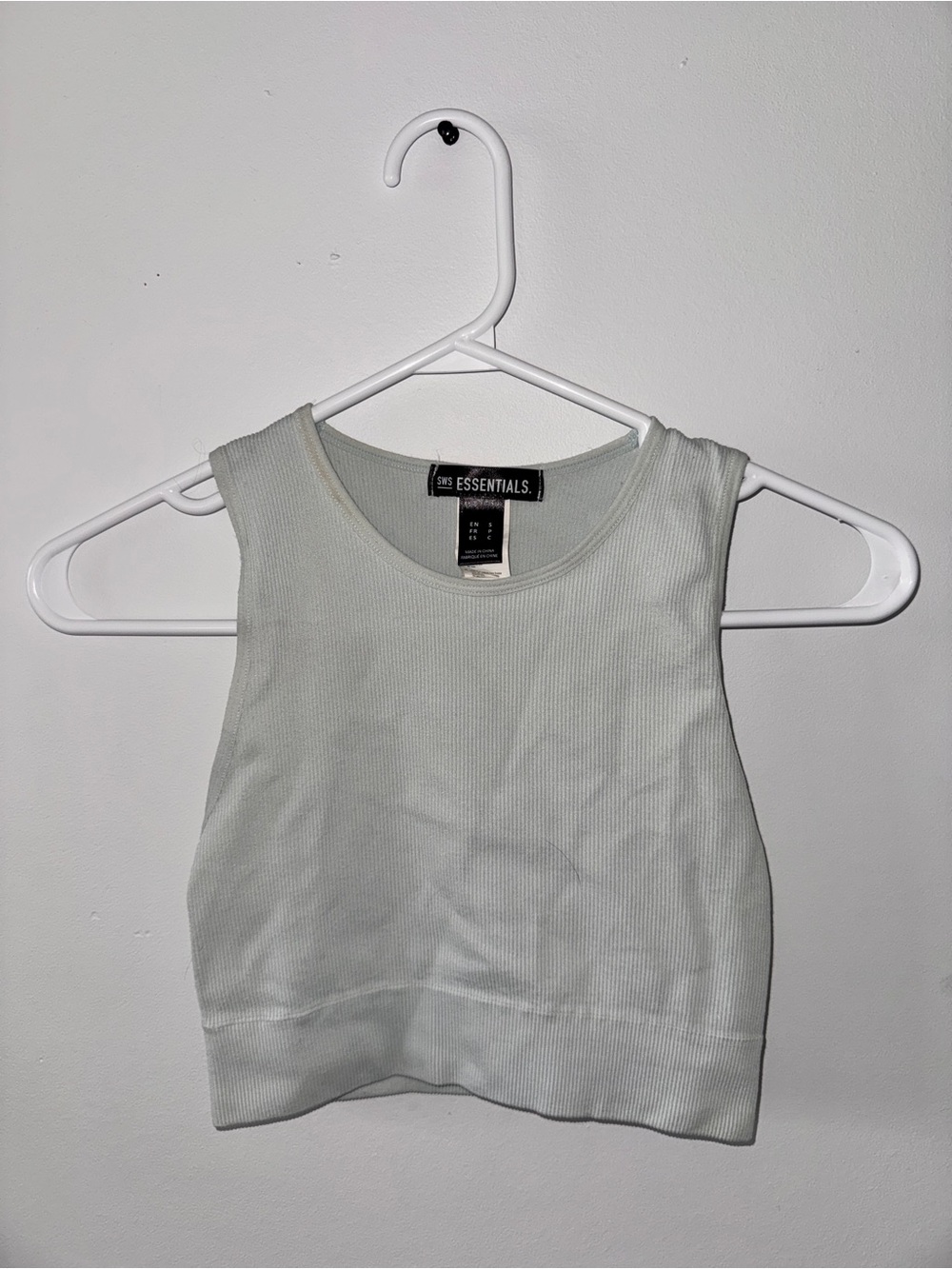 Urban Planet Ribbed Crop Tank Top in teal/mint green